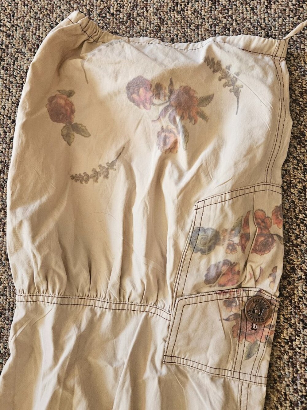 Vintage Butterfly Dropout Tiered Low Rise Flare Leg XS Festival ready - Picture 4 of 10